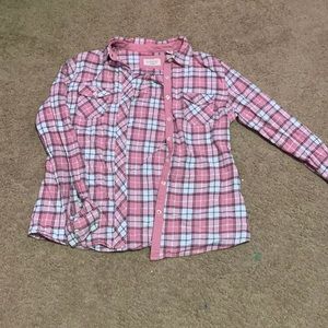 Weatherproof pink checkered flannel